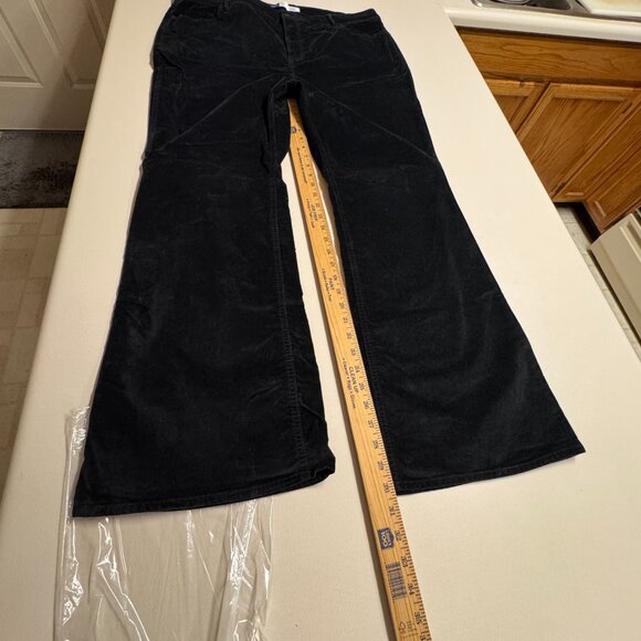 Old Navy Velvet Pants Size 20 Black Flare Higher High Rise Secret Smooth Pockets - Picture 8 of 12
